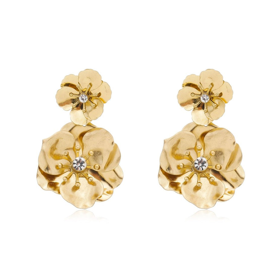 Brinco Flor Tulipa Dourado Piuka - Piuka