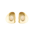 Brinco Geométrico Paula Nude Folheado a Ouro 18k - Piuka