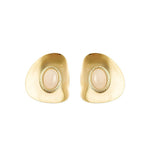 Brinco Geométrico Paula Nude Folheado a Ouro 18k - Piuka