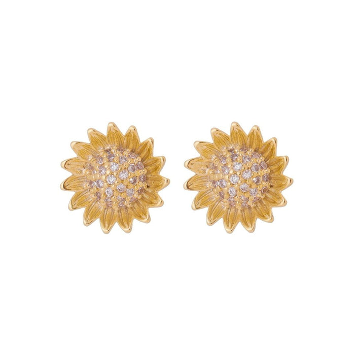 Brinco Girassol Analice Zircônias Folheado a Ouro 18k