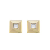 Brinco Iris Quadrado Chaton Dourado - Piuka
