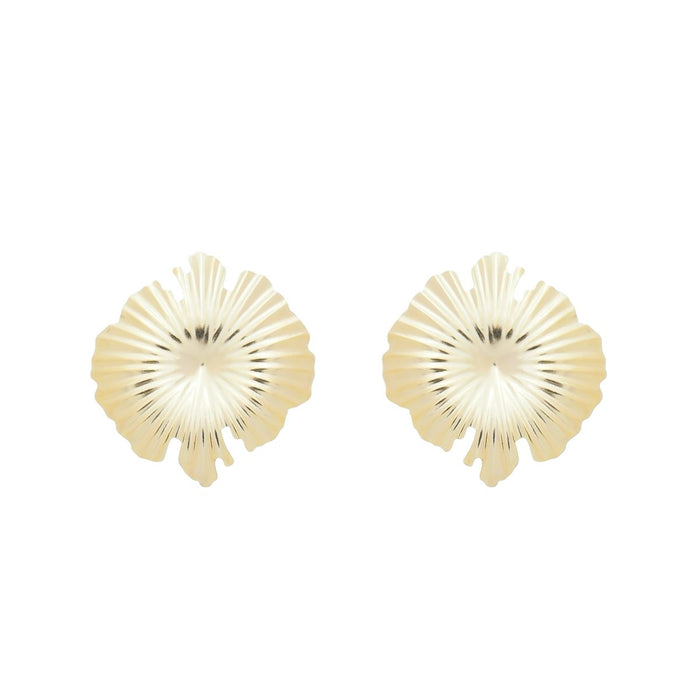 Brinco Isadora Matelado Flor Folheado a Ouro 18k