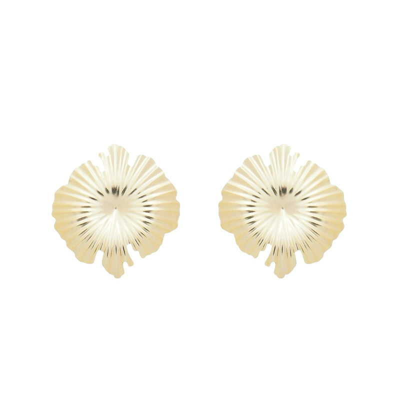 Brinco Isadora Matelado Flor Folheado a Ouro 18k - Piuka