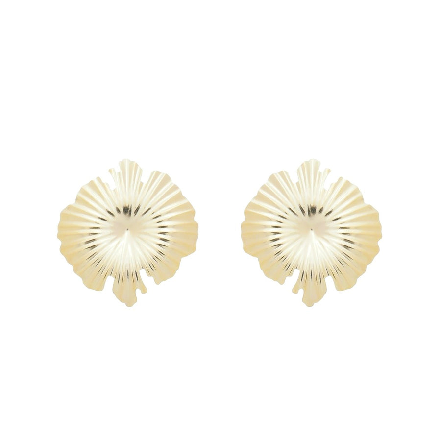 Brinco Isadora Matelado Flor Folheado a Ouro 18k - Piuka