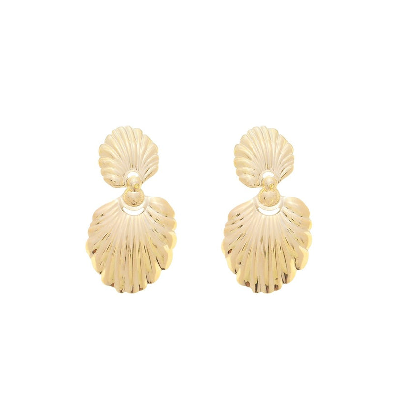 Brinco Kally Concha Folheado a Ouro 18k - Piuka