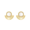 Brinco Leque Mia Off White Folheado a Ouro 18k - Piuka