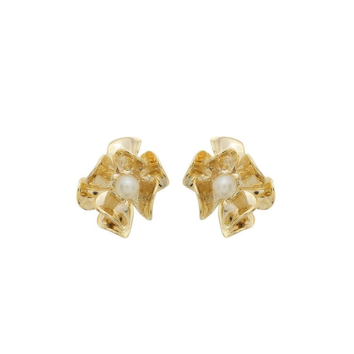 Brinco Liane Flor Pérola Dourado