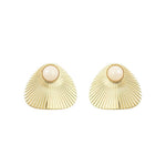 Brinco Losango Olga Off White Folheado a Ouro 18k - Piuka