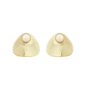 Brinco Losango Olga Off White Folheado a Ouro 18k - Piuka