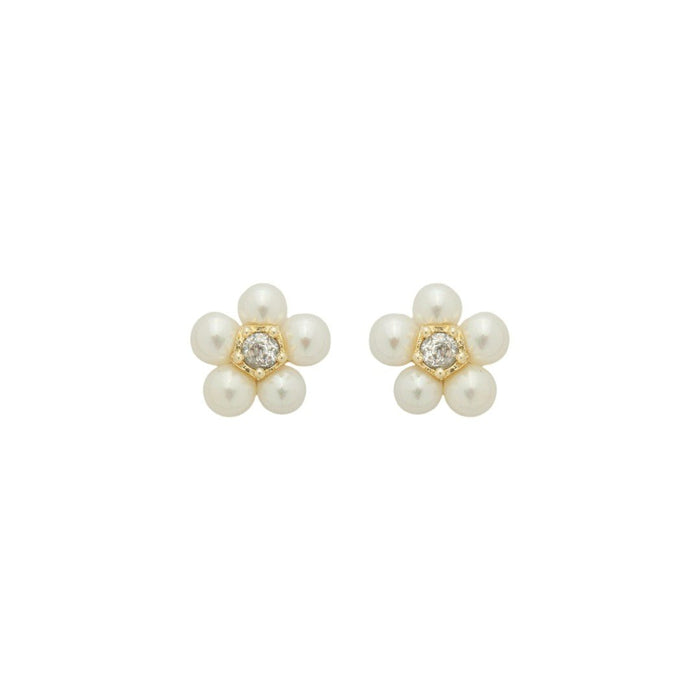 Brinco Maria Flor Pérolas Folheado a Ouro 18k
