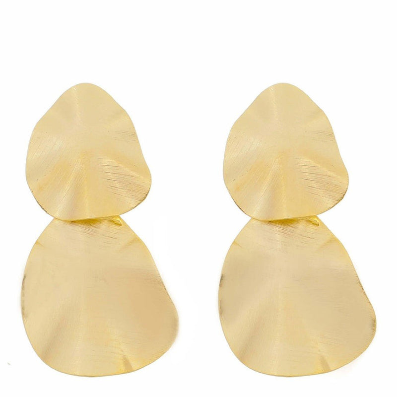 Brinco Maria Paula Texturizado Folheado a Ouro 18k - Piuka