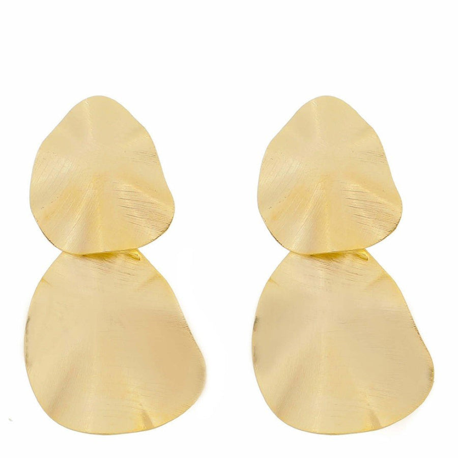 Brinco Maria Paula Texturizado Folheado a Ouro 18k - Piuka