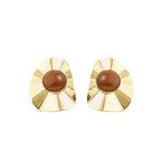 Brinco Marina Gota Resina Marrom Folheado a Ouro 18k - Piuka