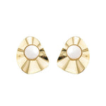 Brinco Marina Gota Resina Off White Folheado a Ouro 18k - Piuka