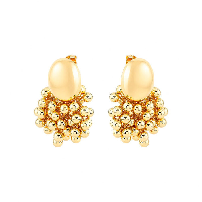 Brinco Meia Esfera Rafa Folheado a Ouro 18k