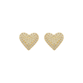 Brinco Mia Coração Zircônias Folheado a Ouro 18k - Piuka