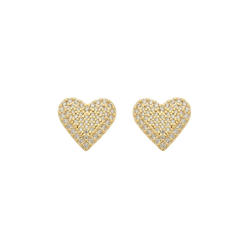 Brinco Mia Coração Zircônias Folheado a Ouro 18k - Piuka