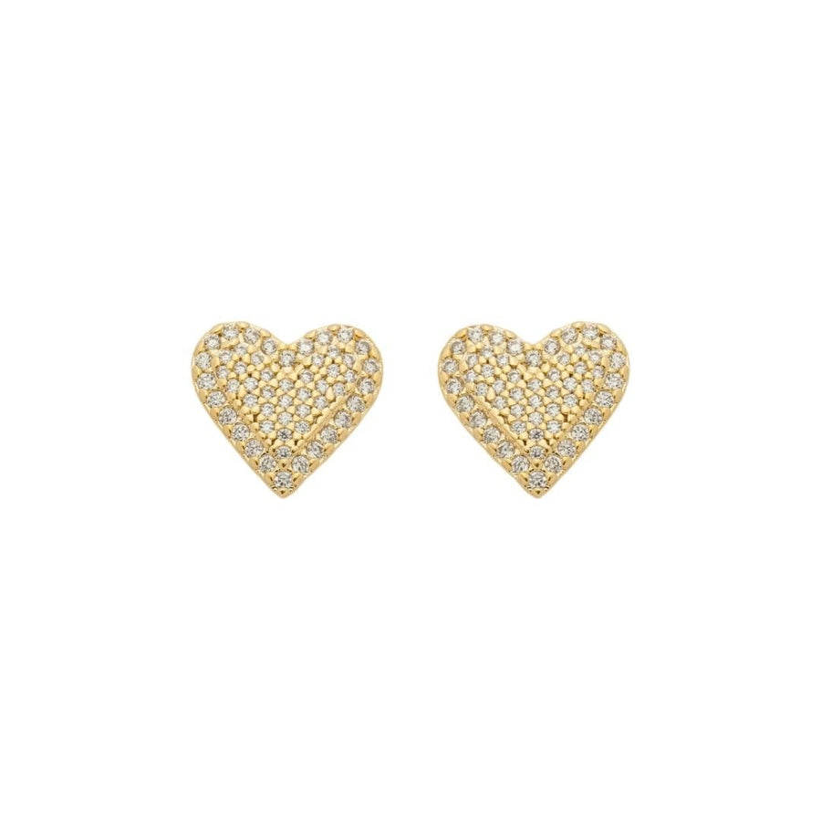 Brinco Mia Coração Zircônias Folheado a Ouro 18k - Piuka