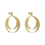 Brinco Nick Argola Dupla Texturizada Folheado a Ouro 18k - Piuka