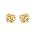 Brinco Orgânico Esferas e Pérolas Ari Folheado a Ouro 18k - Piuka