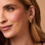 Brinco Orgânico Esferas Talita Folheado a Ouro 18k - Piuka