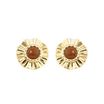 Brinco Orgânico Luisa Marrom Folheado a Ouro 18k - Piuka