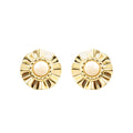 Brinco Orgânico Luisa Off White Folheado a Ouro 18k - Piuka