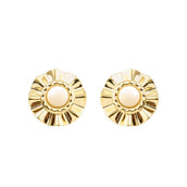 Brinco Orgânico Luisa Off White Folheado a Ouro 18k - Piuka