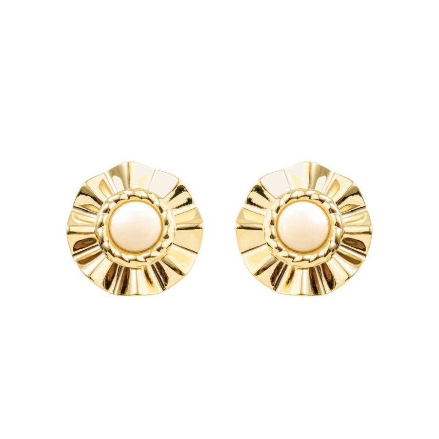 Brinco Orgânico Luisa Off White Folheado a Ouro 18k - Piuka