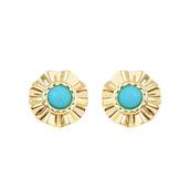 Brinco Orgânico Luisa Turquesa Folheado a Ouro 18k - Piuka