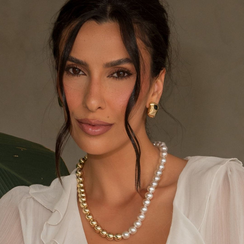 Brinco Orgânico Zoe Folheado a Ouro 18k - Piuka