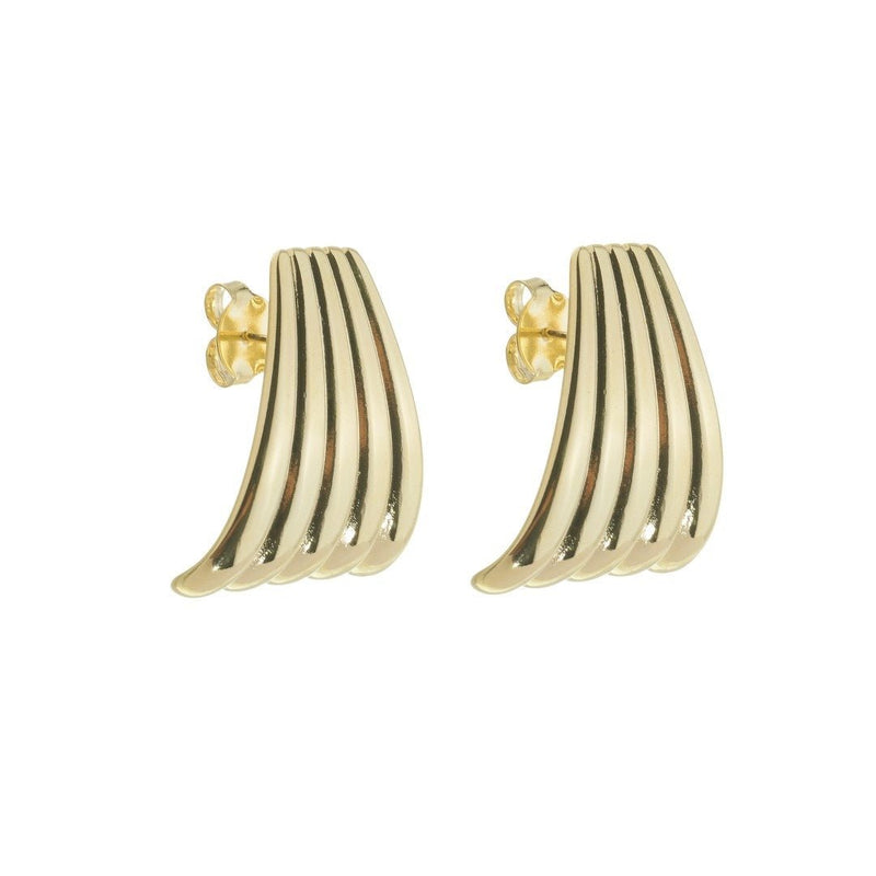 Brinco Paloma Orgânico Folheado a Ouro 18k - Piuka