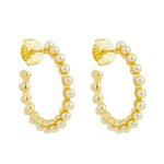 Brinco Piuka Argola Daiana Pérolas Folheado a Ouro 18k - Piuka