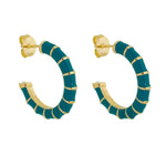 Brinco Piuka Argola Dora Azul Folheado a Ouro 18k - Piuka