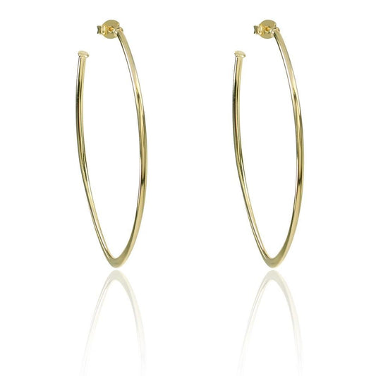 Brinco Piuka Argola V Grande Nati Folheado a Ouro 18k - Piuka