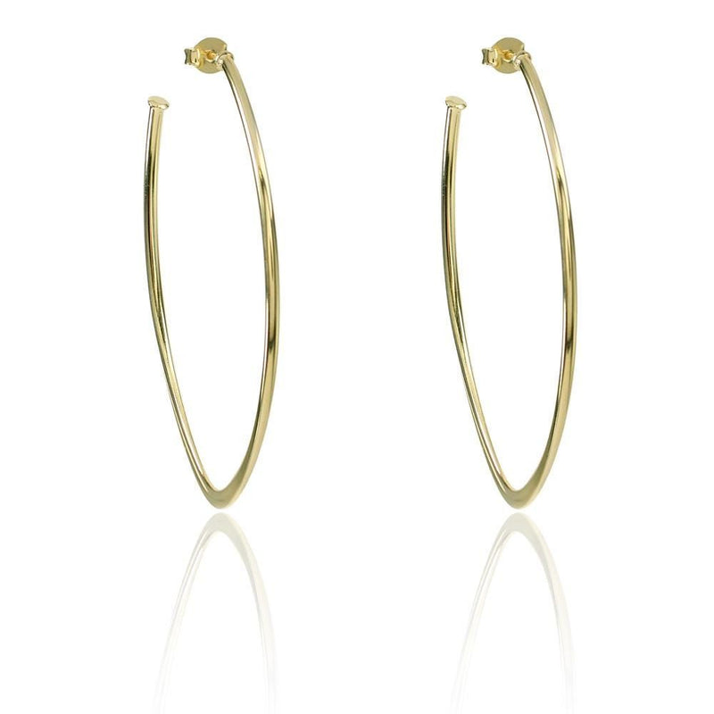 Brinco Piuka Argola V Grande Nati Folheado a Ouro 18k - Piuka