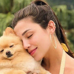 Brinco Piuka Argola V Grande Nati Folheado a Ouro 18k - Piuka