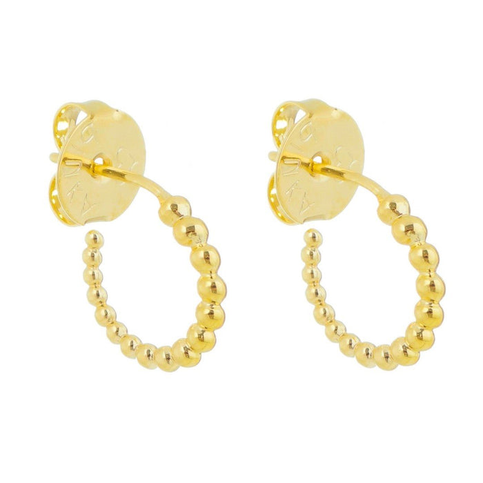 Brinco Piuka Argolinha Lana Bolinhas de Metal Folheada a Ouro18k