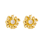 Brinco Piuka Vanessa Flor Pérola Folheado a Ouro 18k - Piuka