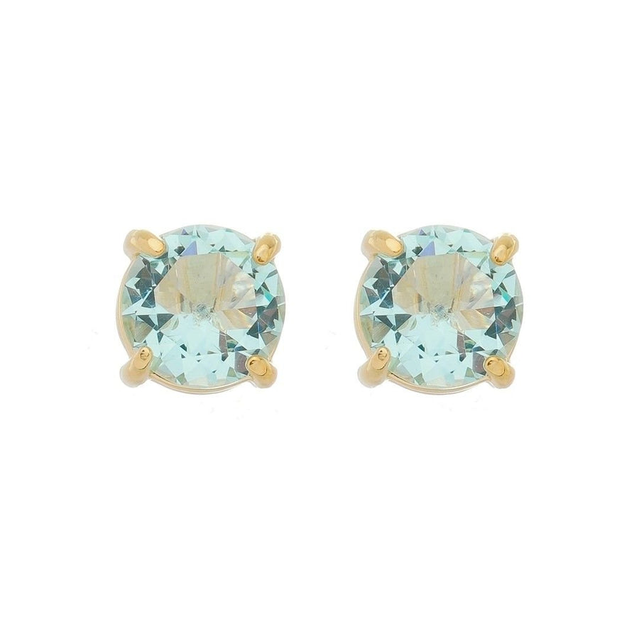Brinco Ponto de Luz Annie G Zircônia Acqua Folheado a Ouro 18k - Piuka