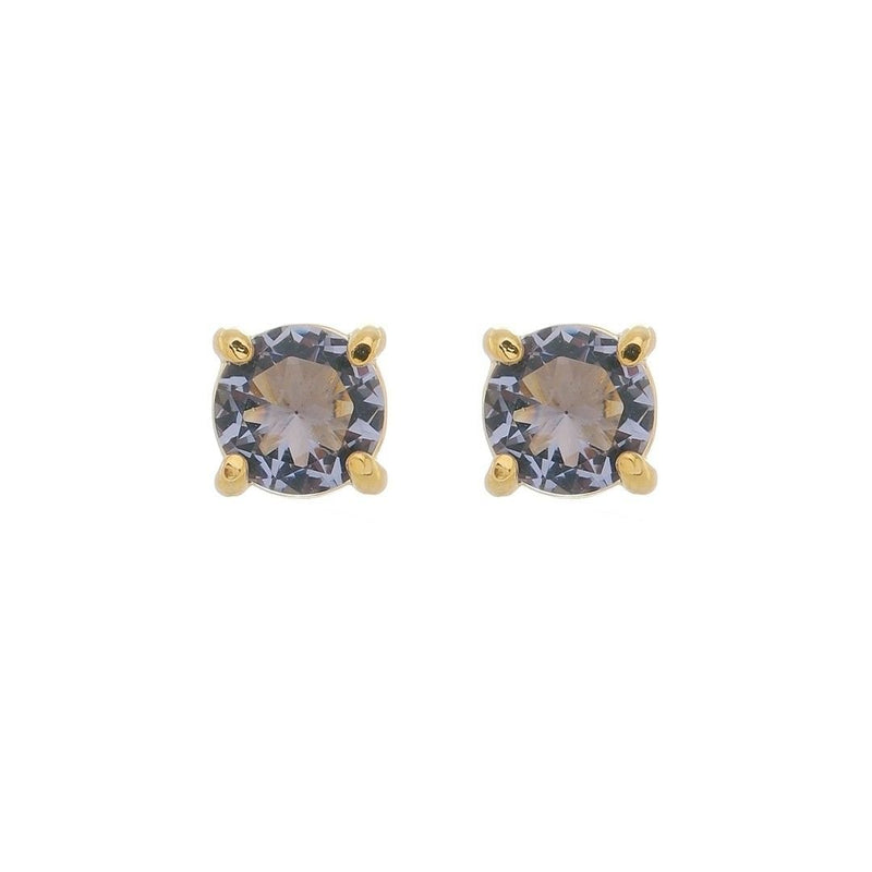 Brinco Ponto de Luz Annie M Zircônia Tanzanita Folheado a Ouro 18k - Piuka