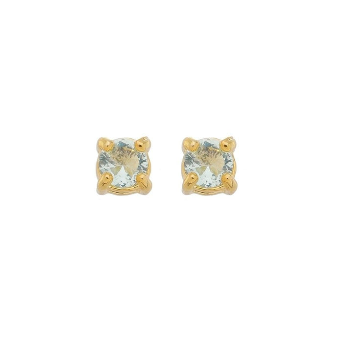 Brinco Ponto de Luz Annie P Zircônia Acqua Folheado a Ouro 18k
