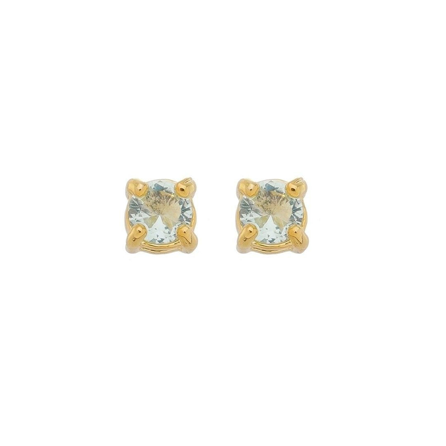 Brinco Ponto de Luz Annie P Zircônia Acqua Folheado a Ouro 18k - Piuka
