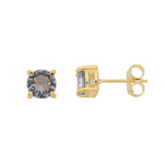 Brinco Ponto de Luz Annie P Zircônia Tanzanita Folheado a Ouro 18k - Piuka