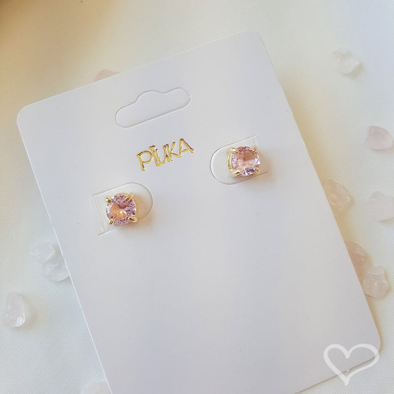 Brinco Ponto de Luz M Amor Hcc Zircônia Folheado a Ouro 18k - Piuka