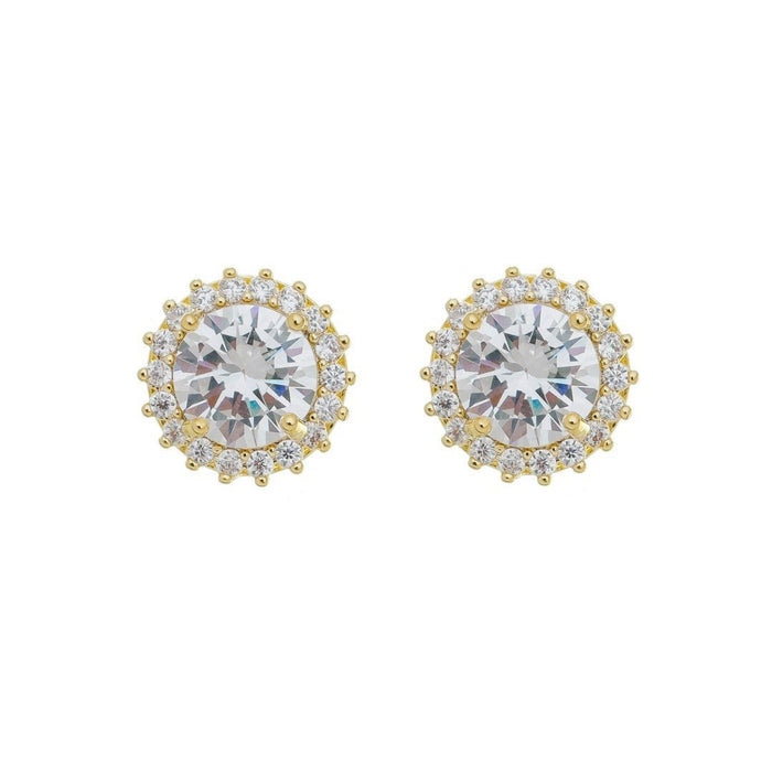 Brinco Ponto de Luz Nina Zircônias Folheado a Ouro 18k