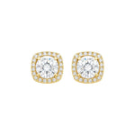 Brinco Ponto de Luz Quadrado Luana Zircônias Folheado a Ouro 18k - Piuka