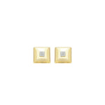 Brinco Quadrado Giselle Zircônias Folheado a Ouro 18k e Folheado em Ródio Branco - Piuka