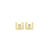 Brinco Quadrado Giselle Zircônias Folheado a Ouro 18k e Folheado em Ródio Branco - Piuka