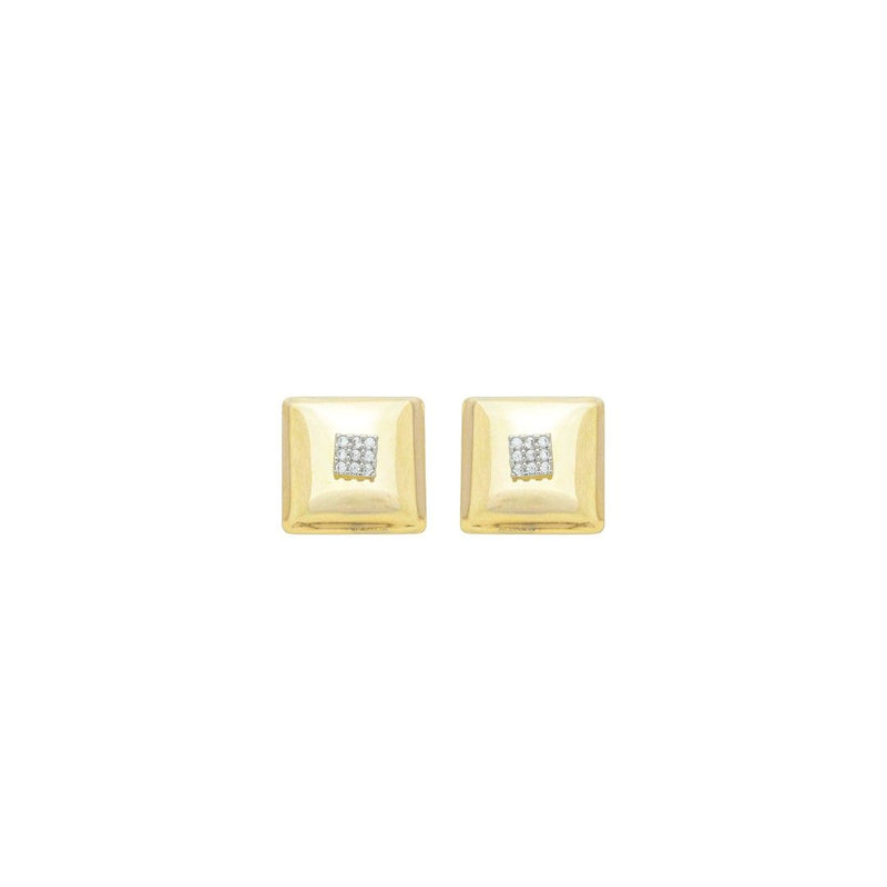 Brinco Quadrado Giselle Zircônias Folheado a Ouro 18k e Folheado em Ródio Branco - Piuka